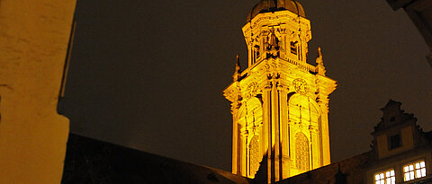 Der Turm der Neubaukirche wird im Advent zu einem Ort besonderer Konzerte.