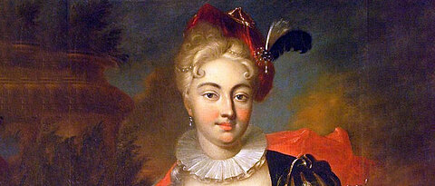 Aurora von Königsmarck im Jagdkostüm, um 1700. 